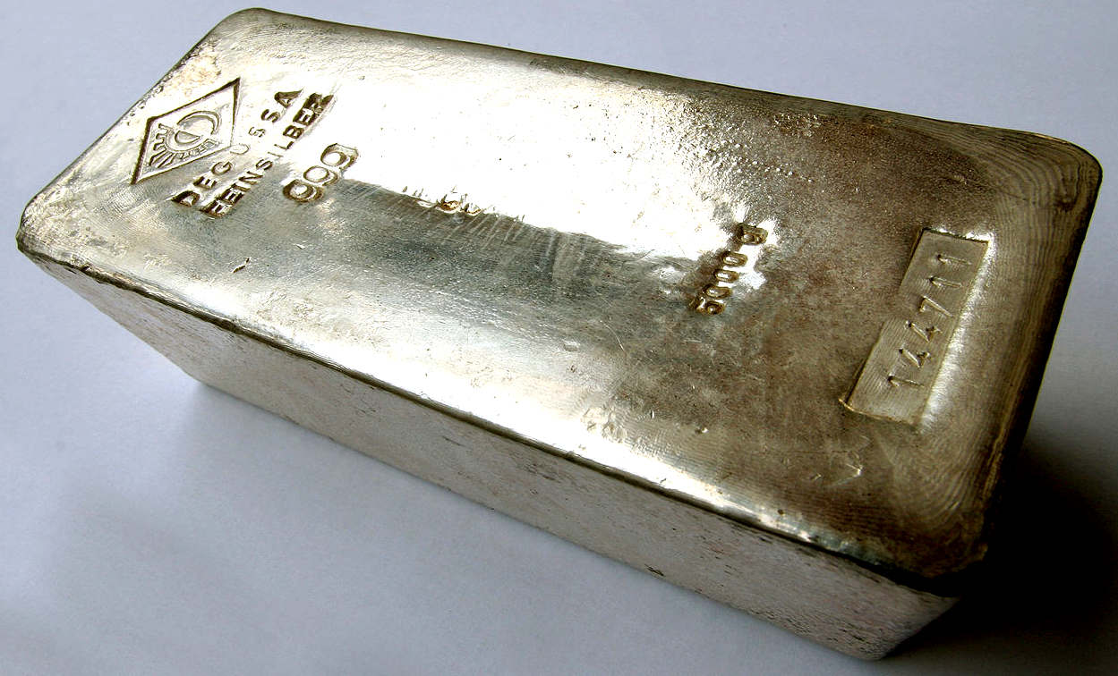 An ingot of silver bullion